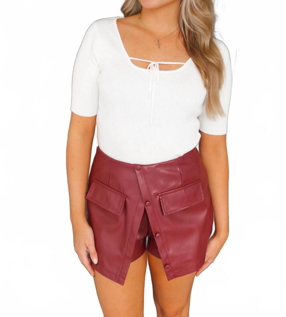 NEW IDEM DITTO faux pas leather skort in black